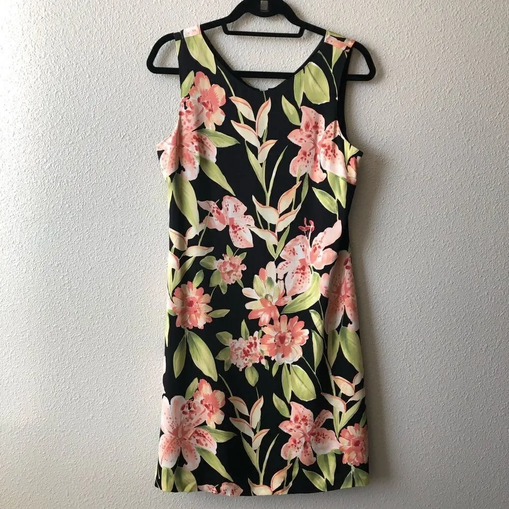 tommy bahama silk dress Tommy Bahama Dress Womens Small Black Red Floral Silk *
